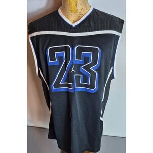 Nike Air Jordan Men's Jersey #23 Black Blue Large